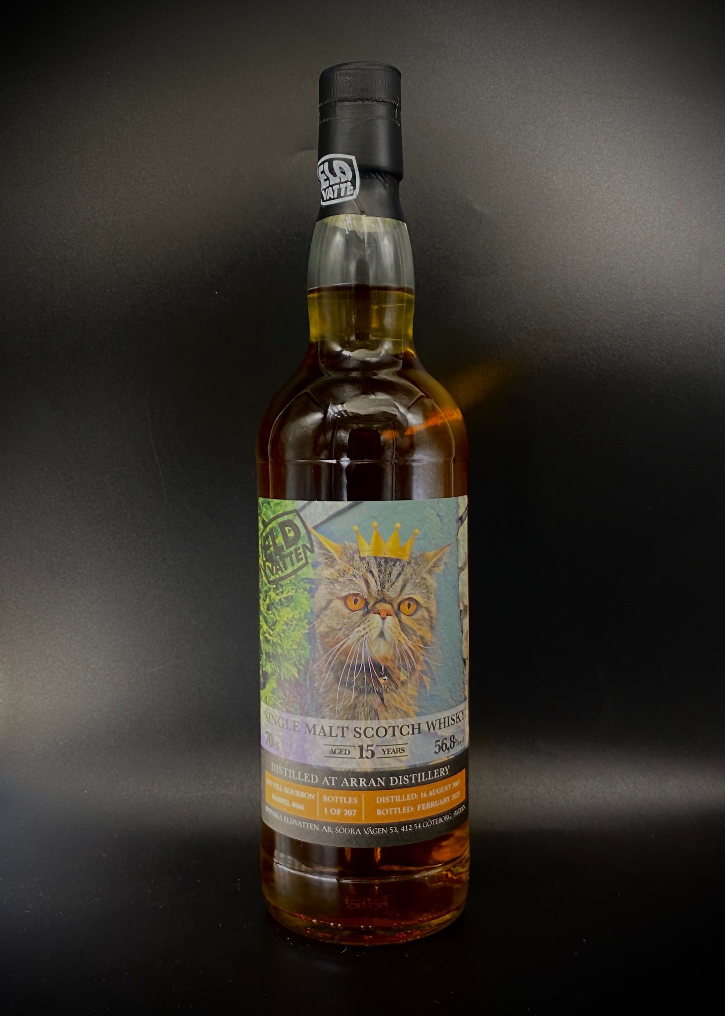 Horny Pony  Arran 15y/o Ist Fill Bourbon Cask#666 Cat Label Svenska Eldvatten 56.8%ABV 30ml