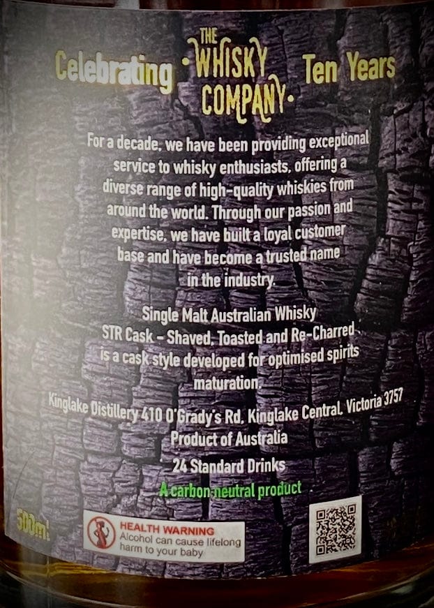 Horny Pony  Kinglake STR Cask TWC 10TH Anniversary Limited Edition 60.2%abv 30ml