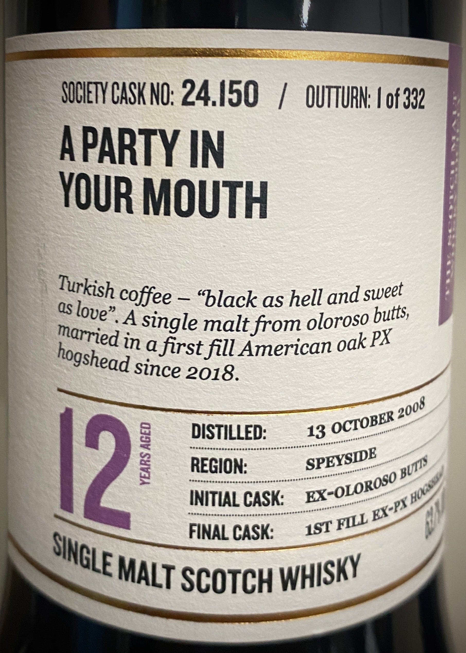 Horny Pony  Macallan 12y/o SMWS 24.150 'Party in Your Mouth' 63.7%ABV 30ml