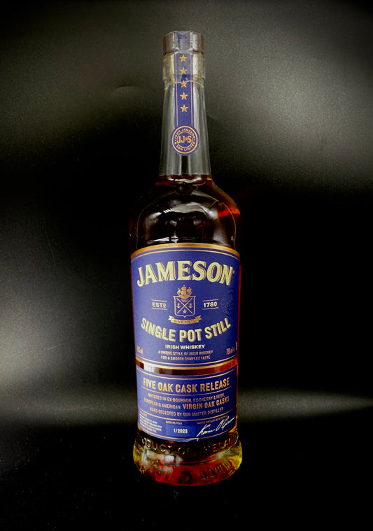 Jameson Five Oak Cask Release Single Pot Still Irish Whiskey 46%ABV 30ml