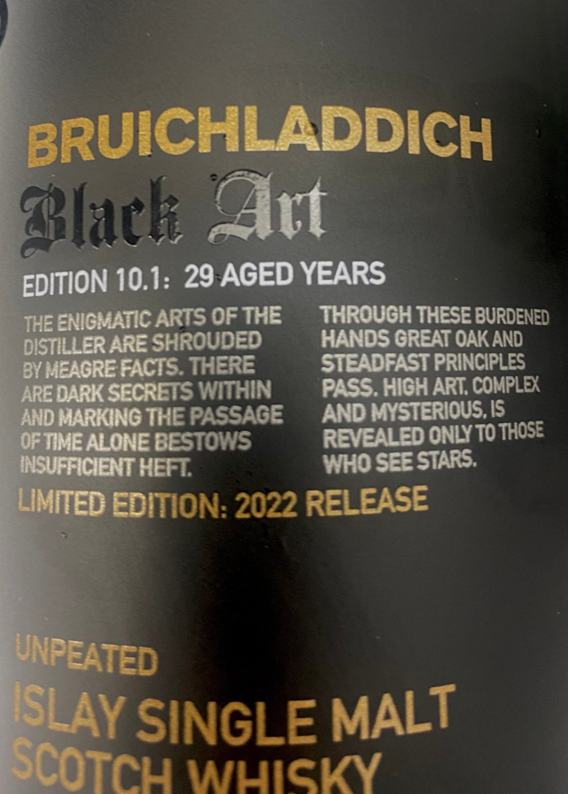 Horny Pony  Bruichladdich 29y/o Black Art 10.1  45.1%ABV 15ml / 30ml