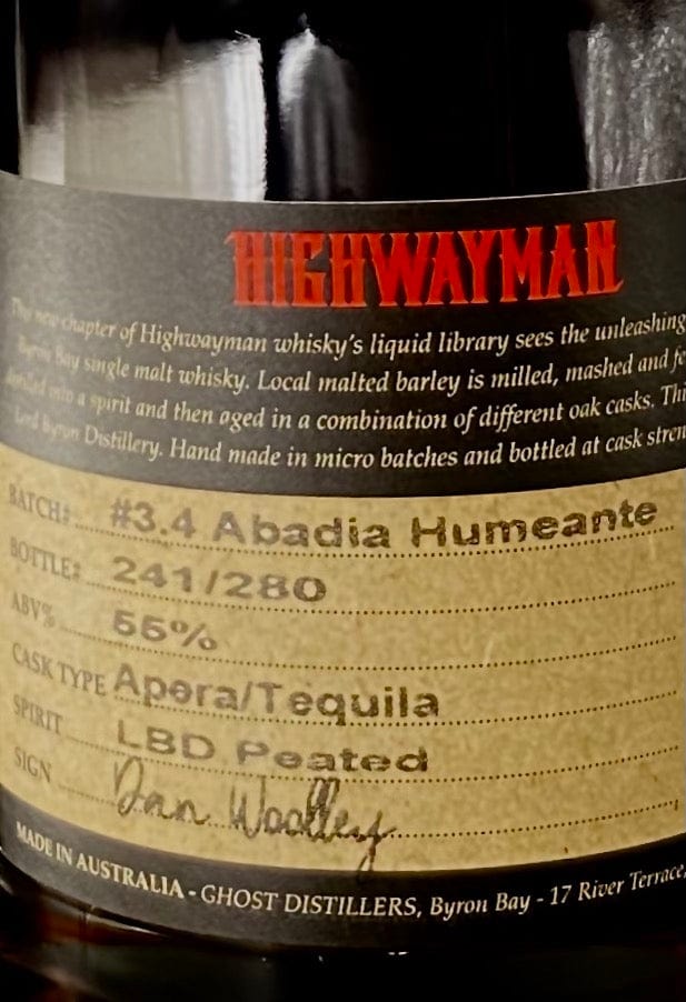 Horny Pony  Highwayman 3.4 'Abadia Humeante' 55%ABV 30ml